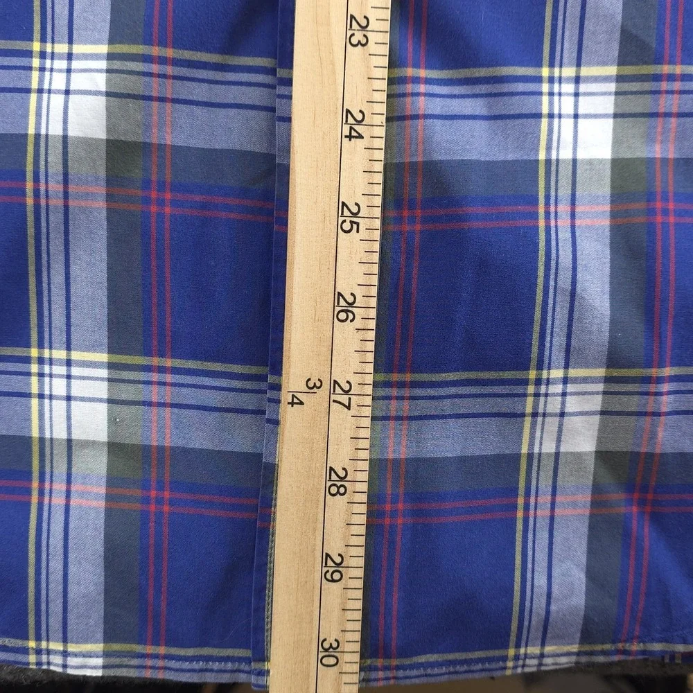 J Crew Tartan Shirt‎ Medium Blue Green Plaid Long Sleeve Button Down